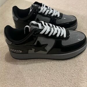 Black and Gray BAPE MF DOOMSTA Star Sneakers